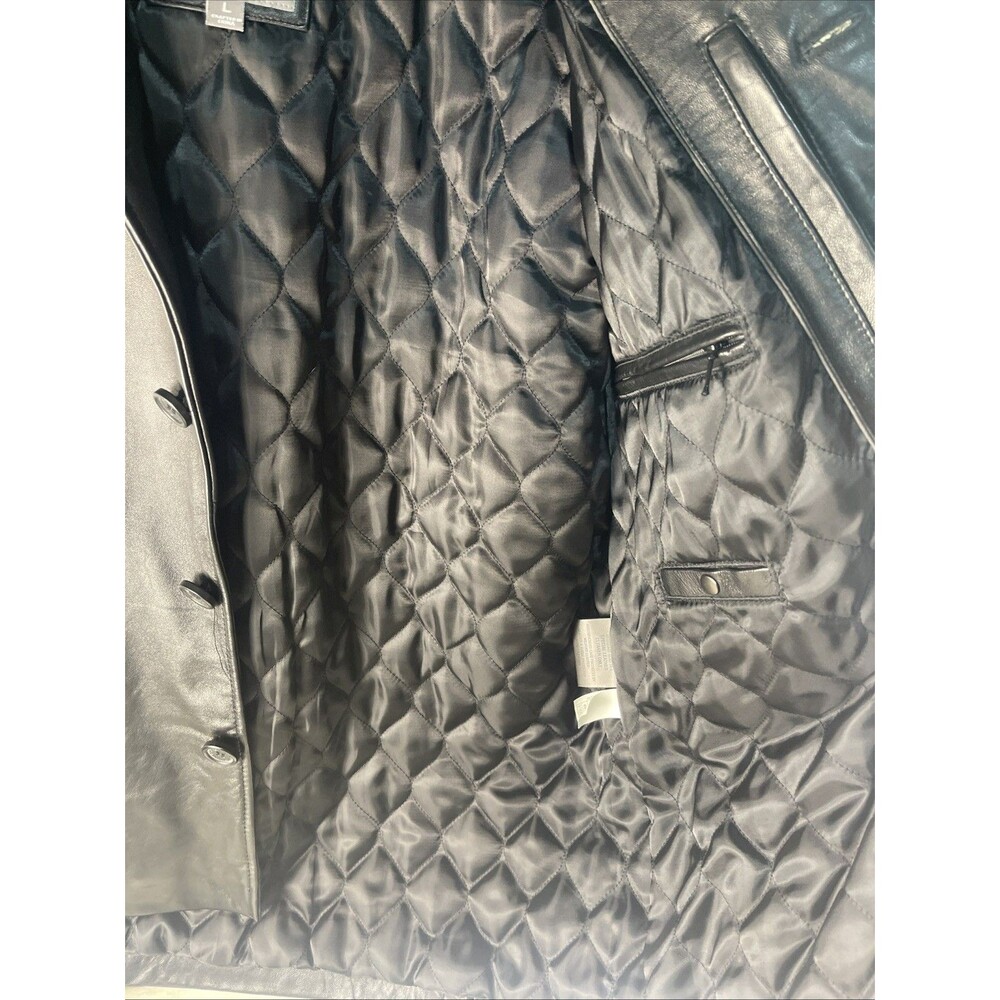 Wilsons Men's Vintage Black Leather Jacket with Quilted Lining, Large - Picture 5 of 14